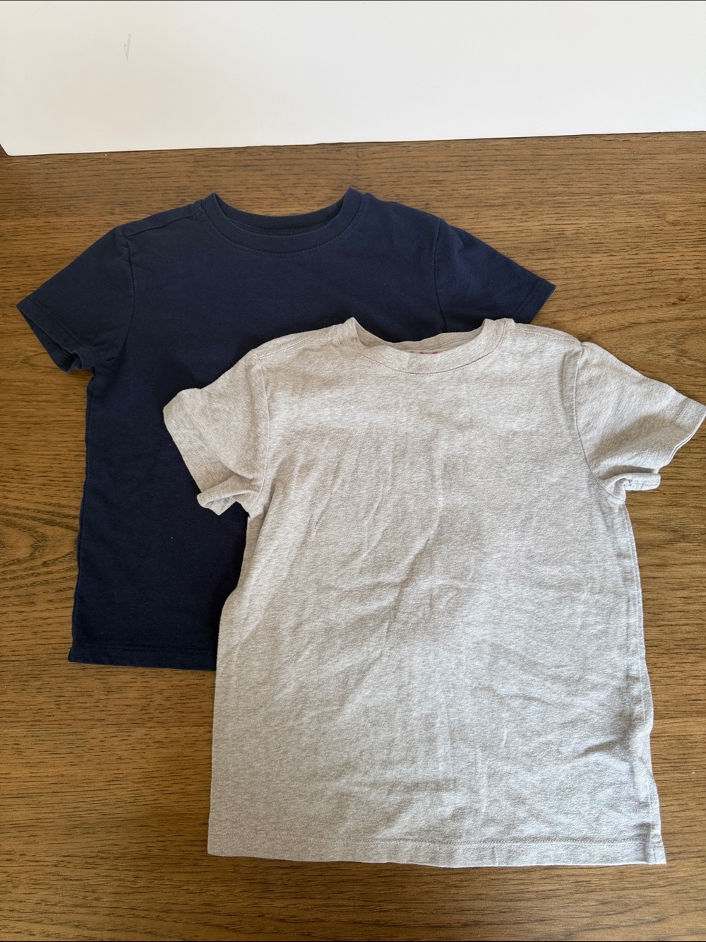 Classic Kids Crew Neck T-Shirt - Navy & Light Gray